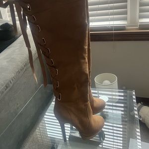 Suede Knee High Heel boots